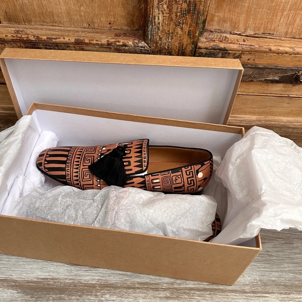 Christian Louboutin Copper and Black Tassel Loafers - Picture 9 of 10